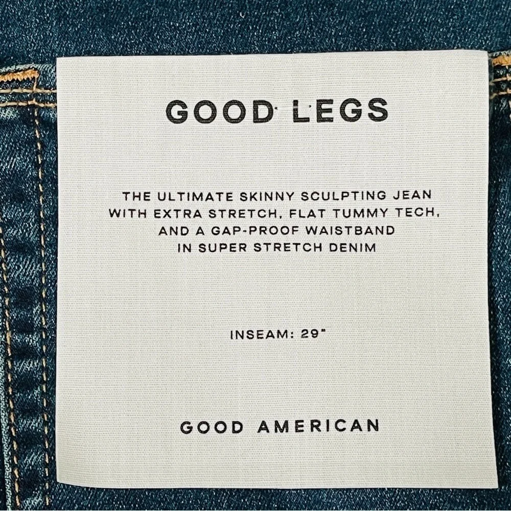 Good American Good Legs High Rise Skinny Jeans Super Stretch- Dark Blue - Picture 9 of 15